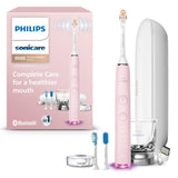 Philips Sonicare DiamondClean Smart 9500 Electric Toothbrush, Sonic Toothbrush with App, Pressure Sensor, Brush Head Detection, 5 Brushing Modes and 3 Intensity Levels, Pink, Model HX9923/21