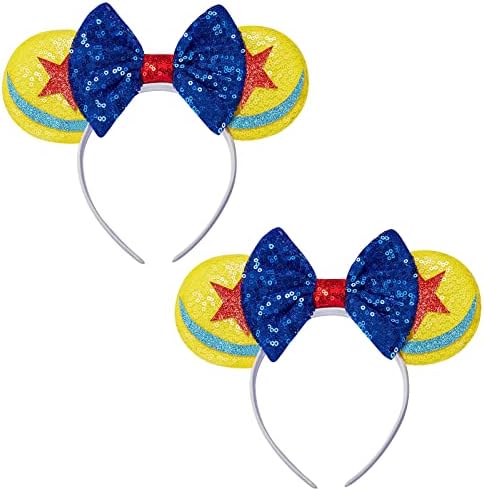 FANYITY Mouse Costume Ears,2 Pcs Mouse Ears Headbands for Girls & Women Party,Size Free (Stars 2)