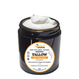 Pure Whipped grass-fedd beef Tallow Cream - Organic UNSCENTED, FRAGRANCE FREE handmade tallow face and body Butter- natural diaper rash cream, sunscreen, Eczema, Rosacea cream (4 OZ)