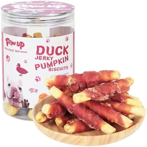 Dog Treats Pumpkin Biscuits Sticks w/Duck Low Fat Dog Snacks, Healthy Dog Biscuits with Taurine for Small Dogs, 12.5 oz