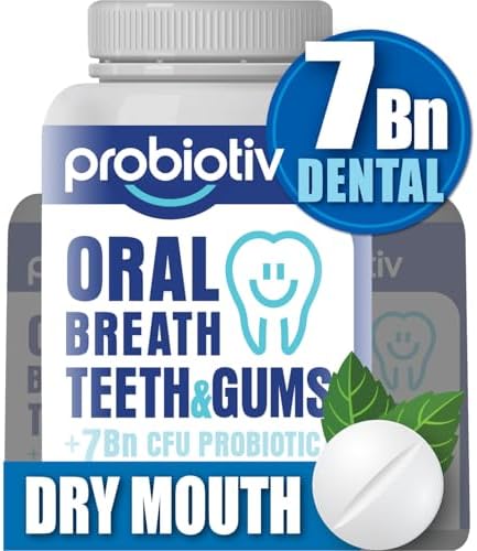 Oral Probiotics for Mouth Bad Breath 7 Billion CFU - Chewable Dental Probiotics for Teeth and Gums, Fresh Breath Freshener, Combats Dry Mouth, Halitosis, Tonsil Stone & Supports Gut Health