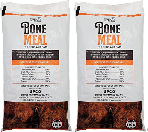 Bone Meal Steamed Powder for Dogs and Cats 2 Pack Total 2 Pounds from Upco Bone Meal Made in USA