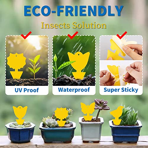 Fruit Fly Traps, 20pcs Yellow Sticky Traps for Fruit Fly, Whitefly,Fungus Gnat, Mosquito and Bug, Gnat Traps, Non-Toxic Insect Catcher Traps for Indoor/Outdoor/Kitchen, Bonus 4 Fly Paper Tubes(Yellow)