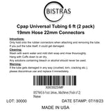 BISTRAS Premium Made in USA - 6 Foot Universal CPAP Tubing Hose - for All CPAP Machines | Standard 22mm, Gray (Pack of 2)