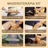 Buymax Wood Therapy Massage Tools, Maderoterapia Kit Lymphatic Drainage Massager, Body Sculpting Tools for Lymphatic Drainage, Anti-Cellulite, Muscle Release(6 in 1)