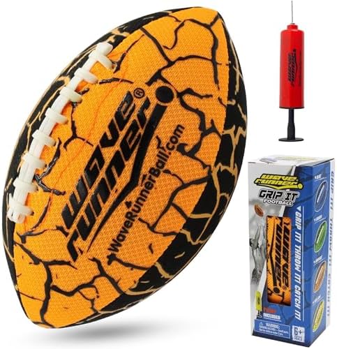 Wave Runner Grip It Football, Size 9.25in - Water Football, Beach Toys, Kids Outdoor Games for Summer | Pool Toys Football - Special Grip Pattern, Double Laced, Lightweight, All Weather Fun Water Toy