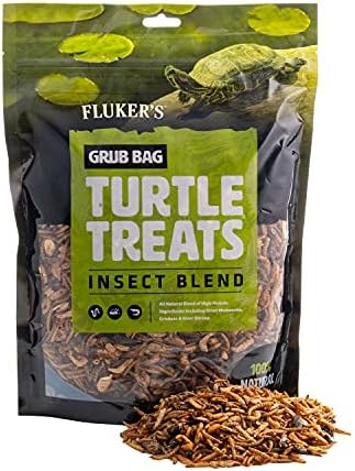 Fluker's Grub Bag Turtle Treats, Insect Blend, High Protein Freeze Dried River Shrimp, Crickets, and Mealworms, For Aquatic Turtles, Amphibians, and Reptiles, 12 oz