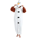 ressber Unisex Adult Onesie Pajamas Animal One Piece Halloween Costume Christmas Sleepwear Jumpsuit (Olaf, X-Large)