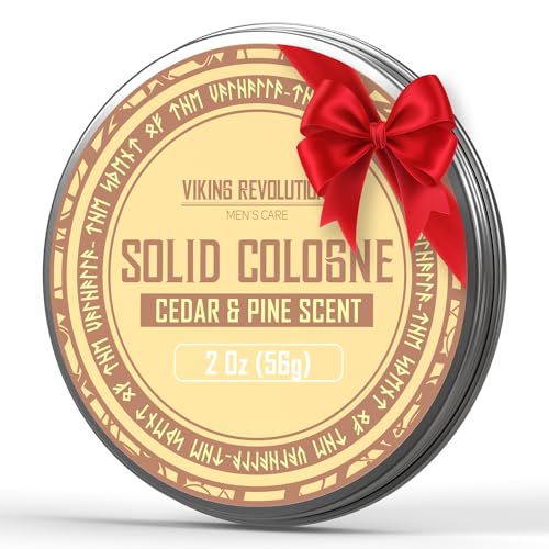 Viking Revolution Cedar and Pine Mens Solid Cologne Men 2 Oz - Men Solid Perfume with Cedar and Pine Cologne for Men - Balm Cologne for Mens Cologne Balm Travel Cologne Wax (1 pack, Cedar and Pine)