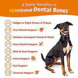 Zesty Paws Dental Bones for Medium Sized Dogs - Fights Tartar & Plaque - Gum, Teeth & Bone Health - Cinnamon for Dog Breath - Immune, Joint, Gut, Skin & Coat Support - Omega 3 EPA & DHA - 36 ct