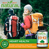 Vitamin D3 K2 (MK-7) with Organic Spirulina, 10000 IU Extra Strength Supplement in Veggie Capsules, Supports Bone Health, Immune System and Mood