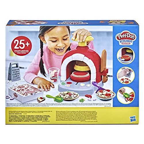 Play-Doh Kitchen Creations Pizza Oven Playset with 6 Cans & 8 Accessories, Back to School Classroom Supplies, Play Food & Cooking Toys, Preschool Toys, Ages 3+