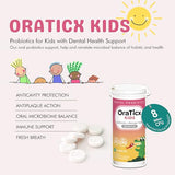 OraTicx Kids Dental Probiotics for Anti-Cavity + Healthy Teeth and Gums, 8 Billion CFU Probiotics for Oral Health, Sugar Free Yogurt Flavor 2-Pack