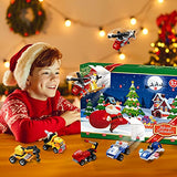 Advent Calendar 2021 for Kids, 24 Days Christmas Countdown Calendar with Instruction Trucks Police and Fire Cars Building Blocks, Toys Advent Calendars Best Cool Christmas Gifts for Kids Boys Teens