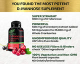 HCL HERBAL CODE LABS D-Mannose with Cranberry Extract Capsules 1500mg Super Strength Pills – Fast-Acting UTI Urinary Tract – Bladder Health Supplement