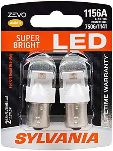 SYLVANIA - 1156 ZEVO LED Amber Bulb - Bright LED Bulb, Ideal for Park and Turn Lights (Contains 2 Bulbs)