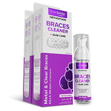 EverSmile OrthoFoam Braces Cleaner. Cleans Under Metal, Ceramic, Clear Brackets & Wires. Brush, Rinse with & Use in Trays. Foaming Bubbles Whiten Teeth & Fight Plaque (50ml - 2pk)