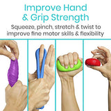 Vive Exercise Putty (6-Pack) - Therapeutic, Occupational and Therapy Tool - Thinking and Stress - Finger, Hand Grip Strength Exercises - Extra Soft, Soft, Medium, Firm Sensory Kit - Squeezable Ball