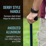 DMI Lightweight Aluminum Adjustable Walking Cane with Derby-Top Handle for Men and Women, FSA HSA Eligible