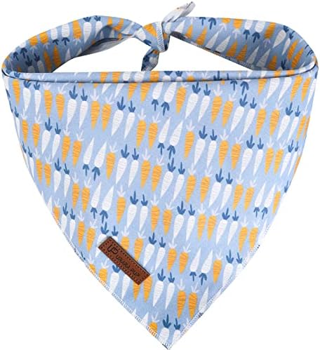 Easter Dog Bandana, Easter Triangle Bid Scarf for Medium Large Dog, Cotton Pet Kerchief for Girl Boy Dogs, Cute Carrot Dog Bandana, Comfortable Easter Dog Bandana