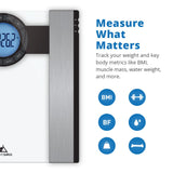 Greater Goods Weight Gurus Scale for Body Weight, Digital Bluetooth Scale for BMI, Body Fat, Muscle Mass, 400lb, Designed in St. Louis