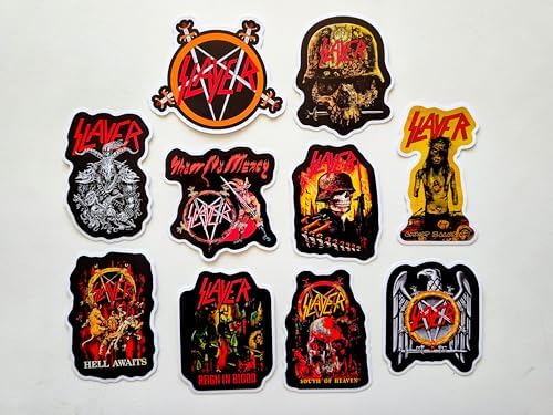 Slayer/Death Metal/Thrash Metal Sticker Pack (10 Stickers) Exodus Kreator Anthrax Megadeth Pantera Overkill Testament Morbid Metallica Corpse Obituary Deicide Cannibal Angel