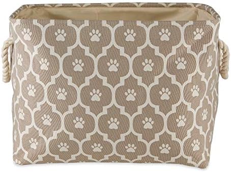Bone Dry 6192 Pet Storage Collection Lattice Paw Print, Medium Rectangle, Stone