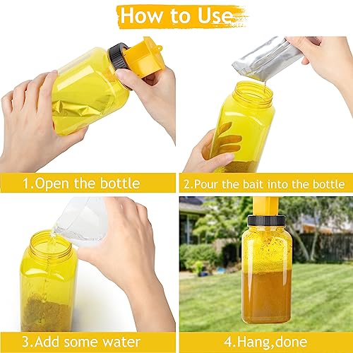 2 Pack Reusable Fly Trap Bottle with Bait, Ranch Fly Trap, Fly Traps Outdoor, Fly Catcher Fly Killer Fly Jar for Flying Insect, Gnat, Mosquito