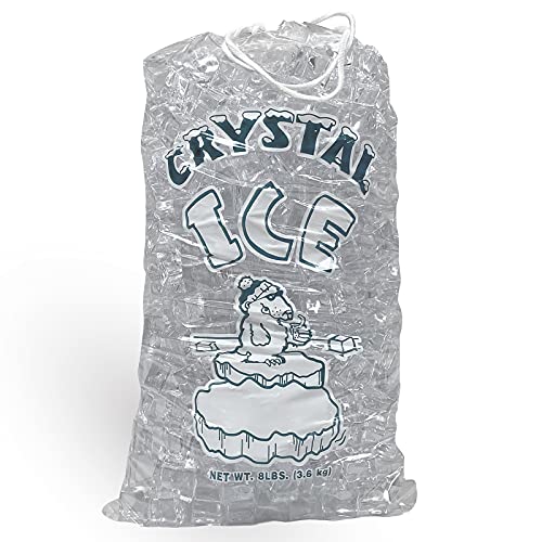 Pinnacle Mercantile 8 lb. Drawstring Ice Bags (500-Count) Heavy-Duty, Puncture-Resistant EVA | Cotton Pull Closure | Disposable, Recyclable | Portable Storage and Freezer Keeper