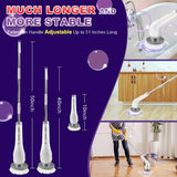 New Rechargeable Cordless Power Electric Spin Scrubber & 7 Replaceable Brush Heads with Adjustable Extension Handle Shower Scrubber Electric Cleaning Brush