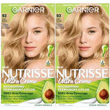 Garnier Hair Color Nutrisse Nourishing Creme, 93 Light Golden Blonde (Honey Butter) Permanent Hair Dye, 2 Count (Packaging May Vary)
