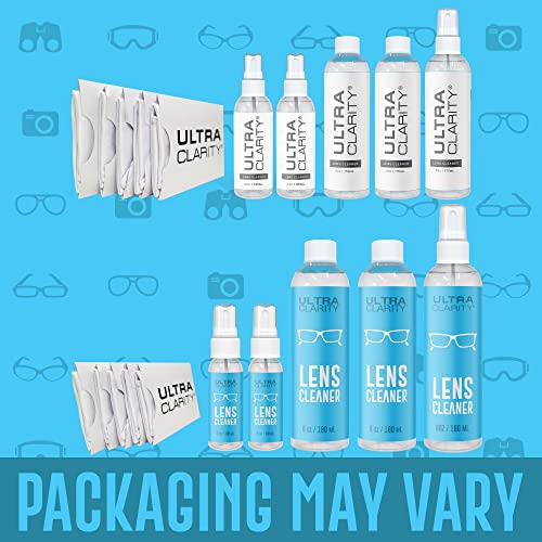 Ultra Clarity | Powered by Nano Magic Eyeglass Lens Cleaning Spray 22oz Value Pack | 2 2oz Sprays, 6oz Spray, 2 6oz Refills, 5 Microfiber Cloths | Ideal for Glasses, Phone, Screens, Coated Surfaces