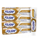 Super Poligrip Extra Care Denture Adhesive Cream, Zinc Free Denture Cream - 2.2 Ounce (Pack of 4)