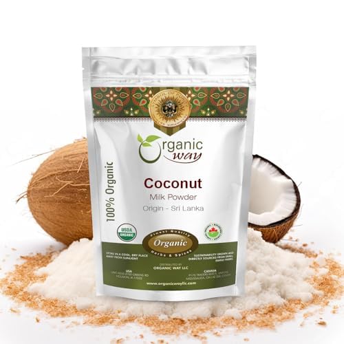 Organic Way Coconut Milk Powder - Unsweetened Creamer Alternative for Coffee and Smoothies | Vegan, Non-GMO and Gluten Free | Keto Friendly | 100% Raw from Sri Lanka (1LB)