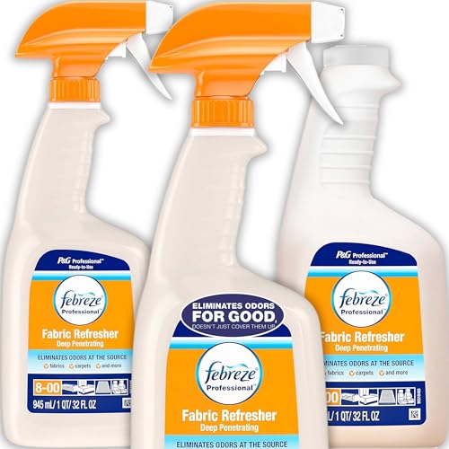 Febreze Professional Fabric Refresher Spray, 3 Pack, Deep Penetrating, Eliminates Odors with Light Fresh Scent, for All Fabrics, Upholstery, Bedding and More, 32 oz Each