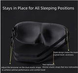 ALASKA BEAR Sleep Mask 2 Straps, Deep Concave Molded Foam Mask with Convex Eye Cups and Light Blocking Nose Contour, Two Adjustable Elastic Bands Stay on Head w/o Slipping, Black