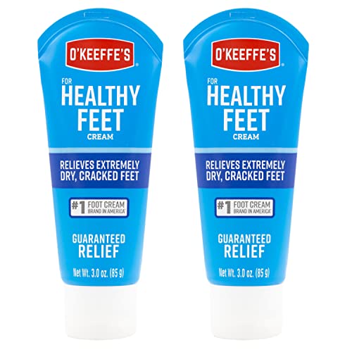 O'Keeffe's for Healthy Feet Foot Cream; Guaranteed Relief for Extremely Dry; Cracked Feet; Clinically Proven to Instantly Boost Moisture Levels; 3.0 Ounce Tube; (Pack of 2)