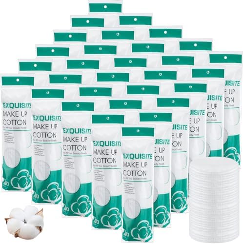Maxcheck 3000 Pcs Cotton Rounds Bulk Exfoliating Rounds for Face Makeup Remover Cotton Facial Pads for Face Makeup Removal Toner Pads