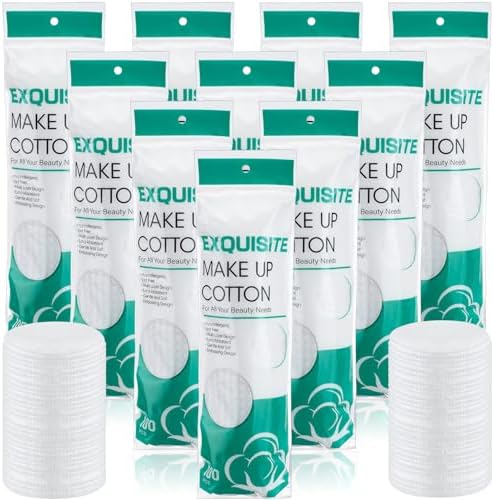 Maxcheck 1000 Pcs Cotton Rounds Bulk Exfoliating Rounds for Face Makeup Remover Cotton Facial Pads for Face Makeup Removal Toner Pads