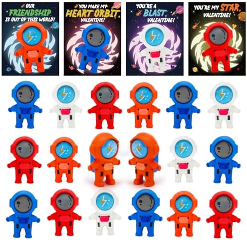 28 PCS Valentines Cards for Kids School with Erasers, Kids Valentine Party Favor, Valentine's Day Classroom Prizes, Ideal Valentine Exchange Gift