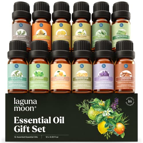 Essential Oils Set - 12 Pcs Premium Grade Home Essentials Oils - for Diffusers, Fragrance, Scents for Candle Making, Soap, Slime - Natural Aromatherapy Oils for Skin & Hair - Home, Office, Car