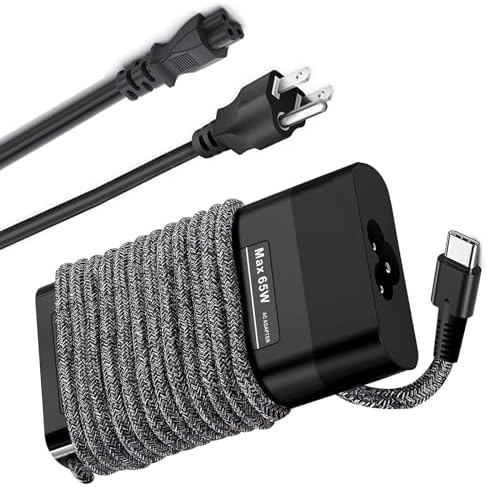 New Slim HP 65W USB C Laptop Charger for HP Envy x 360,HP Spectre x360,Elitebook x360,Chromebook x360,Elite x2,Pavilion x2, Envy x2 Type C Fast Travel Power Adapter