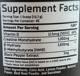 GMU SPORT Strawberry Lemonade Creatine + HMB Powder - 5G Creatine, 3G HMB, 45 Servings (10.7g per). Build Lean Muscle with Creatine 2.0!