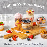 Fit Meal Prep [50 Pack] 5 oz Clear Plastic Dessert Cups with Dome Lids and Sporks, Disposable Parfait Cups with Lids, Fruits Cups No Hole, Party Containers for Yogurt, Ice Cream, Snacks, Pudding