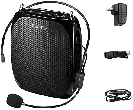 ZOWEETEK ZW-Z258 Portable Rechargeable Mini Voice Amplifier for Teachers with Waistband, Portable Speakers Supports MP3 Format Audio for Speech, Class, Training,Tour Guide, Power Amplifiers