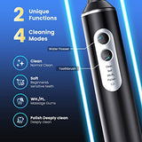 Water Dental Flosser with Electric Toothbrush, Teeth Cleaning Kit with 4 Modes, Water Flosser Portable for Travel and Home Black