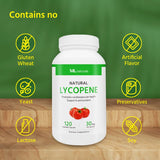 ML Naturals Natural Lycopene 30 mg 120 Vegetable Capsules. All-Natural from Tomatoes. Non-GMO. Antioxidant Supplement.