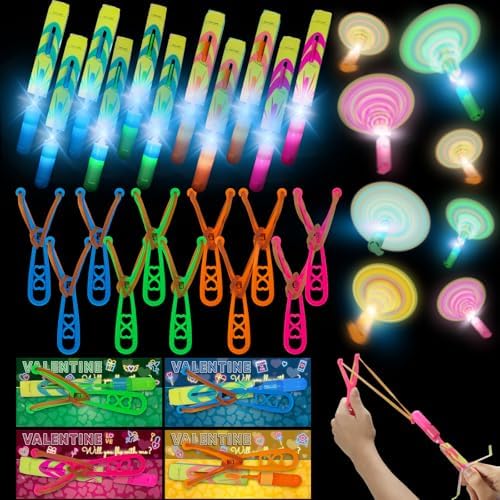 Valentine's Day Gifts Cards for Kids with Rocket Slingshot Flying Toys, 24 Pack Valentines Cards for Classroom Exchange Prize, Boys Valentine's Party Favor, Valentines Day Cards Gifts for Kids School