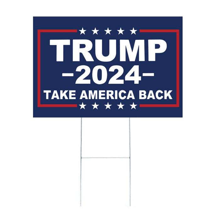 ROYALITA Trump 2024 Yard Sign with H-Stakes - Double Sided 18x12 Inch Trump Take America Back Signs, Placard Voted for Trump Lawn Signs Triggering Signs Rally Decoration Outdoor Lawn Yard Signs
