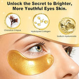 Tibobo Under Eye Patches (24 Pairs) - 24K Gold Eye Masks Enriched with Abundant Collagen | Diminish Dark Circles and Puffiness | Anti-Aging, Smooth Fine Line, Nourish Skin